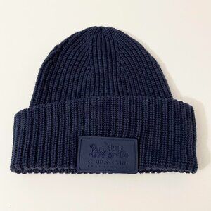 Coach Patch Beanie Hat Blue